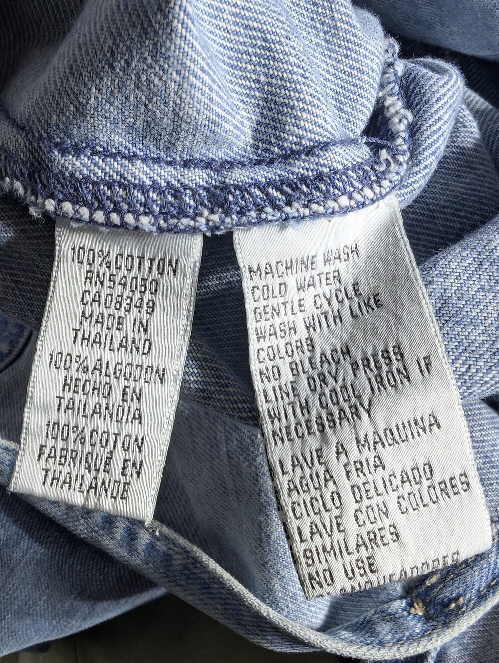 Jones Wear Sport 100% Cotton Longline Denim Chore Jacket Large - Picture 6 of 6